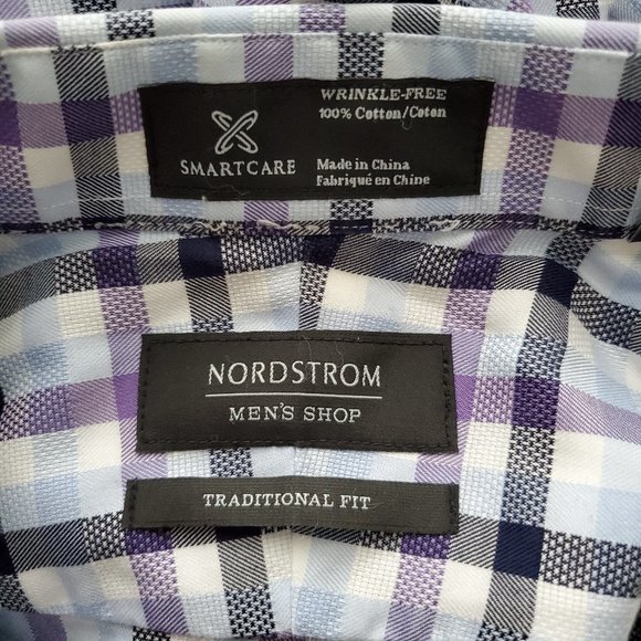 Nordstrom Button-Down Traditional Fit Size 16.5 35 - Picture 4 of 6